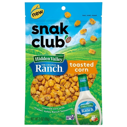Snak Club Hidden Valley Ranch Toasted Corn, 3 Ounce, 6 Per Case